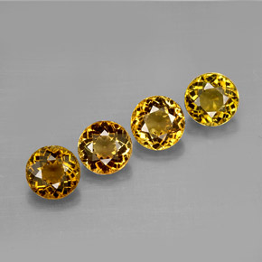 1.84 ct Yellow Tourmaline Gemstone, Tourmaline Gem in Round Facet Shape for Sale.
