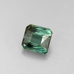 1.45 ct Green Tourmaline Gemstone, Tourmaline Gem in Octagon / Scissor Cut Shape for Sale.