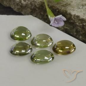 5.25 ctw Multicolor Tourmaline Stones, Natural Tourmaline in Oval Cabochon Shape for Sale