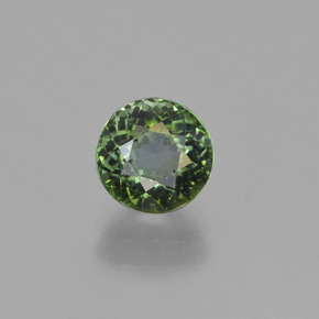 1.11 ct Green Tourmaline Gemstone, Tourmaline Gem in Round Facet Shape for Sale.