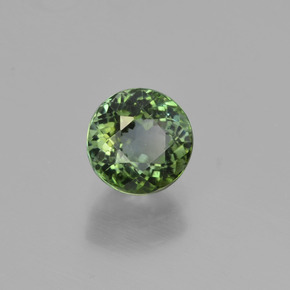 1.11 ct Green Tourmaline Stone, Natural Tourmaline in Round Facet Shape for Sale