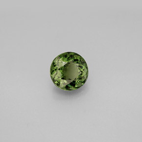 1.23 ct Green Tourmaline Stone, Natural Tourmaline in Round Facet Shape for Sale