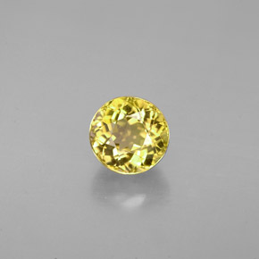1.11 ct Yellow Tourmaline Gemstone, Tourmaline Gem in Round Facet Shape for Sale.