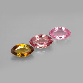 1.96 ctw Multicolor Tourmaline Gemstones, Tourmaline Gems in Marquise Facet Shape for Sale.