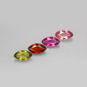 1.88 ct Multicolor Tourmaline Stone, Natural Tourmaline in Marquise Facet Shape for Sale