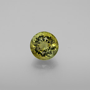 1.53 ct Green Tourmaline Gemstone, Tourmaline Gem in Round Facet Shape for Sale.