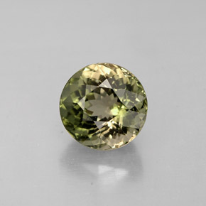 1.51 ct Green Tourmaline Gemstone, Tourmaline Gem in Round Facet Shape for Sale.