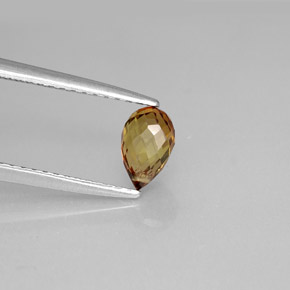 0.73 ct Brown Tourmaline Stone, Natural Tourmaline in Briolette with Hole Shape for Sale