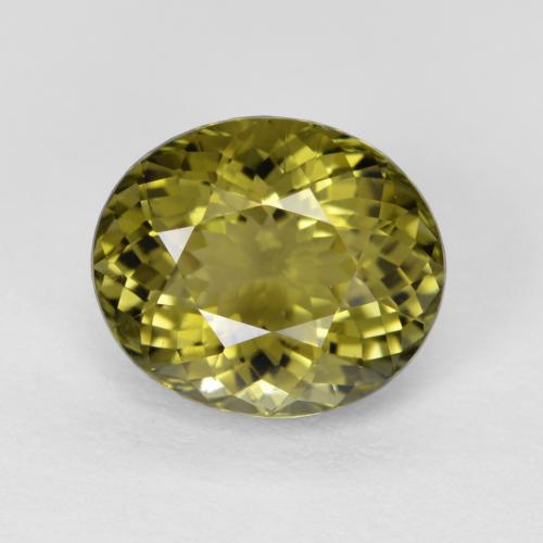 1.59 ct Green Tourmaline Gemstone, Tourmaline Gem in Oval Facet Shape for Sale.