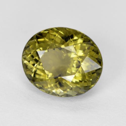 1.59 ct Green Tourmaline Stone, Natural Tourmaline in Oval Facet Shape for Sale