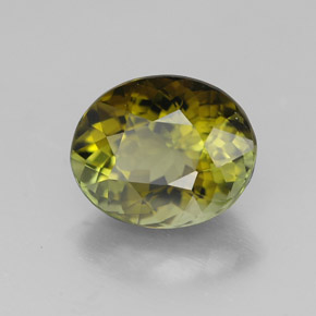 2.12 ct Green Tourmaline Stone, Natural Tourmaline in Oval Facet Shape for Sale