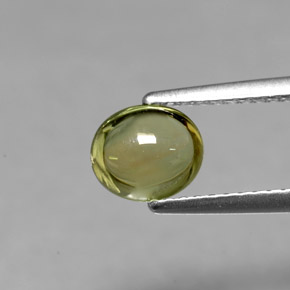 1.14 ct Green Tourmaline Gemstone, Tourmaline Gem in Oval Cabochon Shape for Sale.