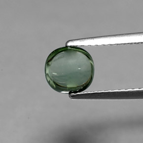 0.97 ct Green Tourmaline Gemstone, Tourmaline Gem in Cushion Cabochon Shape for Sale.