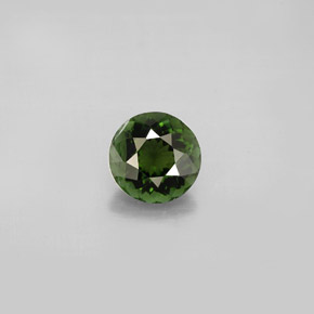 0.91 ct Green Tourmaline Gemstone, Tourmaline Gem in Round Facet Shape for Sale.