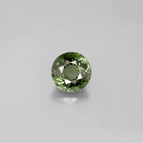 0.90 ct Green Tourmaline Gemstone, Tourmaline Gem in Round Facet Shape for Sale.