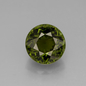 1.30 ct Green Tourmaline Gemstone, Tourmaline Gem in Round Facet Shape for Sale.