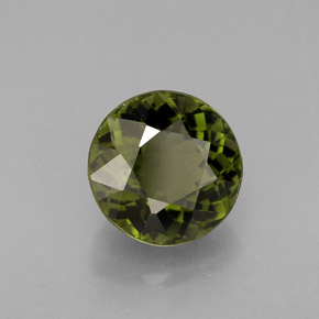1.30 ct Green Tourmaline Stone, Natural Tourmaline in Round Facet Shape for Sale