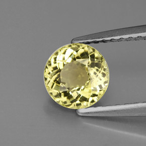 0.92 ct Yellow Tourmaline Gemstone, Tourmaline Gem in Round Facet Shape for Sale.