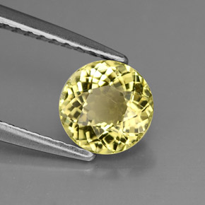 0.92 ct Yellow Tourmaline Stone, Natural Tourmaline in Round Facet Shape for Sale
