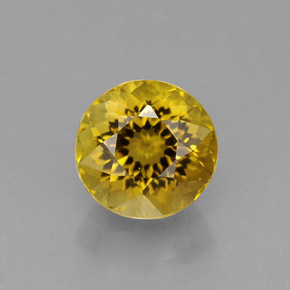 1.19 ct Yellow Tourmaline Gemstone, Tourmaline Gem in Round Facet Shape for Sale.
