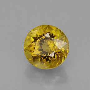 1.19 ct Yellow Tourmaline Stone, Natural Tourmaline in Round Facet Shape for Sale
