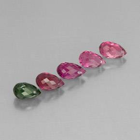 3.76 ct Multicolor Tourmaline Gemstone, Tourmaline Gem in Briolette with Hole Shape for Sale.