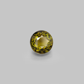 1.10 ct Green Tourmaline Stone, Natural Tourmaline in Round Facet Shape for Sale