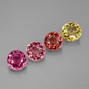1.89 ct Multicolor Tourmaline Gemstone, Tourmaline Gem in Round Facet Shape for Sale.