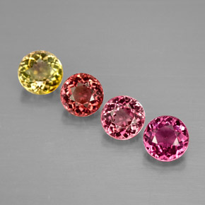 1.89 ct Multicolor Tourmaline Stone, Natural Tourmaline in Round Facet Shape for Sale