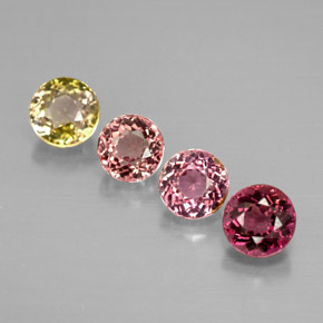 2.01 ct Multicolor Tourmaline Stone, Natural Tourmaline in Round Facet Shape for Sale