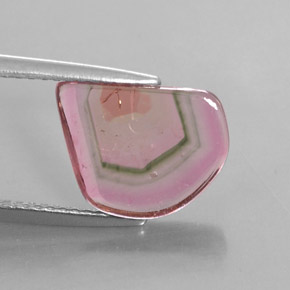 2.74 ct Multicolor Tourmaline Stone, Natural Tourmaline in Sliced Crystal Shape for Sale
