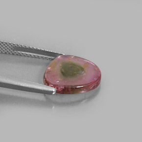 Tourmaline Gemstone in 12.7 x 11.7 mm Size for Sale, Tourmaline Stone in Watermelon Color