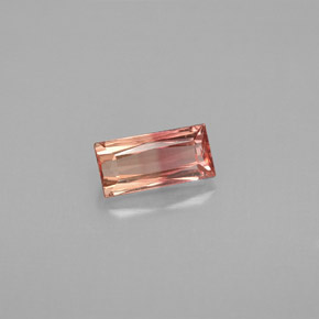 0.79 ct Bi-color Tourmaline Gemstone, Tourmaline Gem in Baguette / Scissor Cut Shape for Sale.
