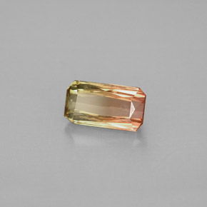 1.05 ct Bi-color Tourmaline Stone, Natural Tourmaline in Octagon / Scissor Cut Shape for Sale