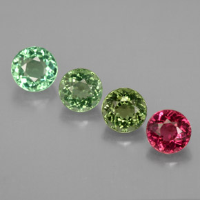 2.01 ct Multicolor Tourmaline Gemstone, Tourmaline Gem in Round Facet Shape for Sale.