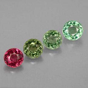 2.01 ct Multicolor Tourmaline Stone, Natural Tourmaline in Round Facet Shape for Sale