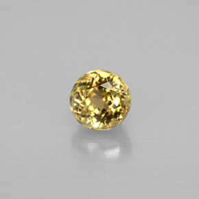 0.90 ct Yellow Tourmaline Gemstone, Tourmaline Gem in Round Facet Shape for Sale.