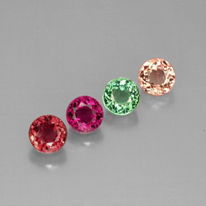 3.49 ct Multicolor Tourmaline Gemstone, Tourmaline Gem in Round Facet Shape for Sale.