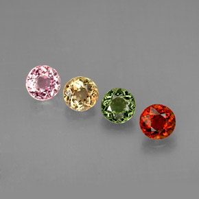 2.52 ct Multicolor Tourmaline Gemstone, Tourmaline Gem in Round Facet Shape for Sale.