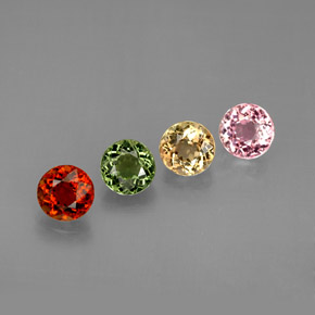 2.52 ct Multicolor Tourmaline Stone, Natural Tourmaline in Round Facet Shape for Sale