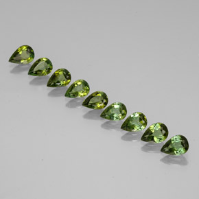 3.30 ct Green Tourmaline Gemstone, Tourmaline Gem in Pear Facet Shape for Sale.