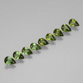 3.30 ct Green Tourmaline Stone, Natural Tourmaline in Pear Facet Shape for Sale