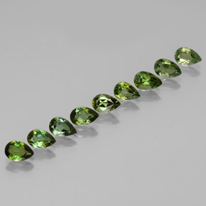 3.52 ctw Green Tourmaline Stones, Natural Tourmaline in Pear Facet Shape for Sale