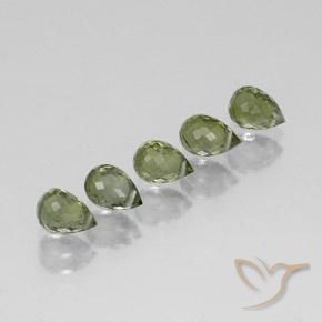 2.34 ctw Green Tourmaline Stones, Natural Tourmaline in Briolette with Hole Shape for Sale