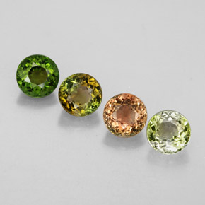 1.85 ct Multicolor Tourmaline Gemstone, Tourmaline Gem in Round Facet Shape for Sale.