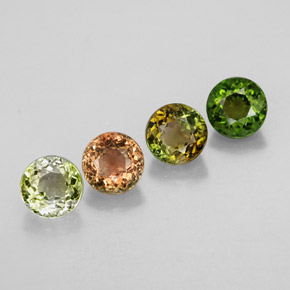 1.85 ct Multicolor Tourmaline Stone, Natural Tourmaline in Round Facet Shape for Sale