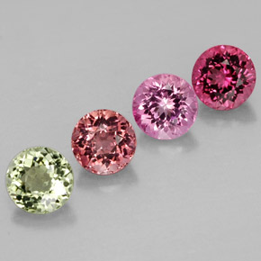 2.43 ct Multicolor Tourmaline Gemstone, Tourmaline Gem in Round Facet Shape for Sale.
