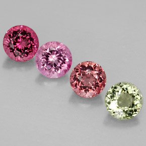 2.43 ct Multicolor Tourmaline Stone, Natural Tourmaline in Round Facet Shape for Sale