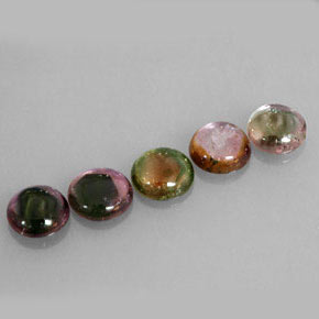5.28 ct Multicolor Tourmaline Stone, Natural Tourmaline in Round Cabochon Shape for Sale
