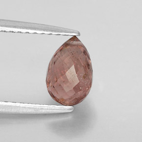 1.31 ct Pink Tourmaline Stone, Natural Tourmaline in Briolette with Hole Shape for Sale